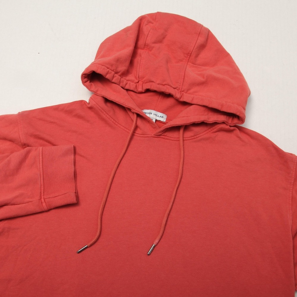 Peter Millar Pine Performance Hoodie Mens M Tango Pink Pullover Crown MS24K45